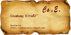 Csabay Ernő névjegykártya