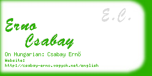 erno csabay business card